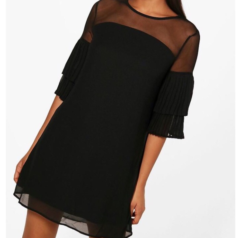 BRAND NEW NEVER WORN Black mesh shift dress